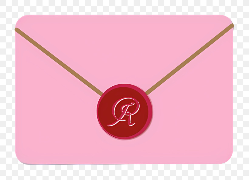Cartoon - Elegant Pink Envelope With Seal PNG