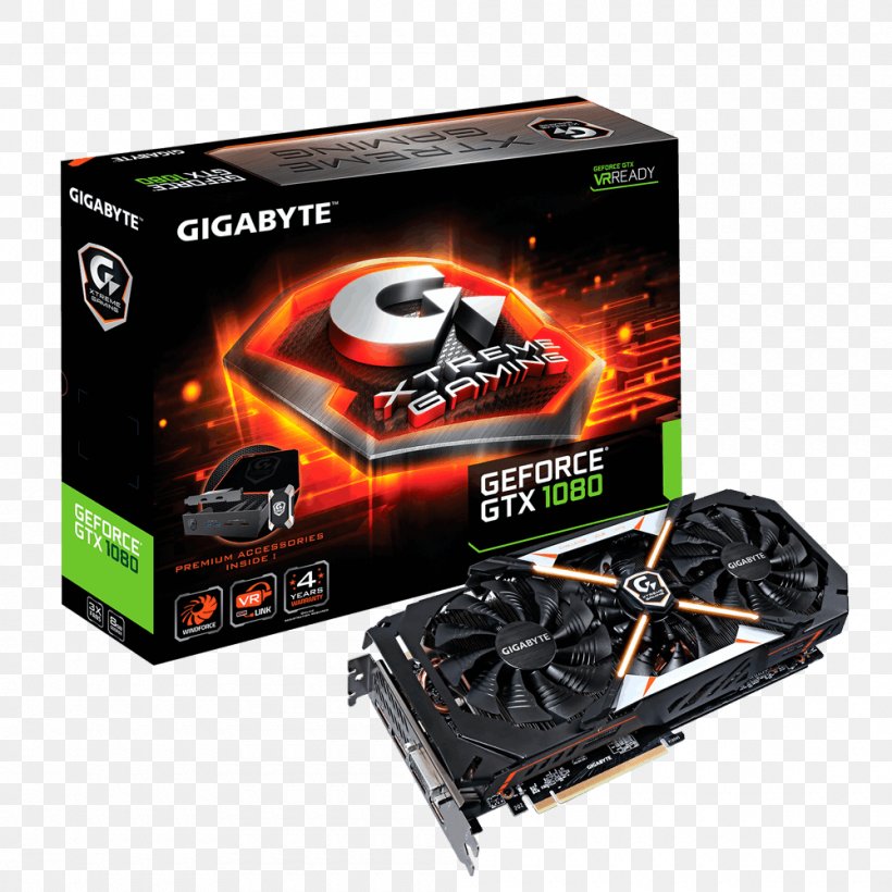 Graphics Cards & Video Adapters GeForce Gigabyte Technology Graphics Processing Unit PCI Express, PNG, 1000x1000px, Graphics Cards Video Adapters, Computer Component, Computer Cooling, Computer Graphics, Computer Hardware Download Free