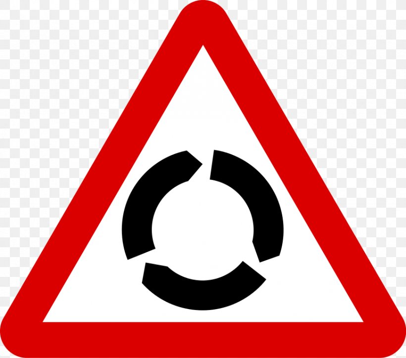 Roundabout Traffic Sign Traffic Circle Warning Sign Driving, PNG, 869x768px, Roundabout, Area, Brand, Driving, Driving Test Download Free