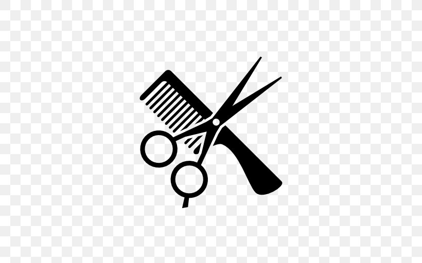 Comb Cosmetologist Beauty Parlour Hairstyle Clip Art, PNG, 512x512px, Comb, Barber, Beauty Parlour, Black And White, Brand Download Free