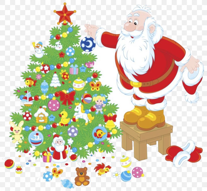 Santa Claus Christmas Tree Illustration, PNG, 1024x943px, Santa Claus, Art, Christmas, Christmas Decoration, Christmas Eve Download Free