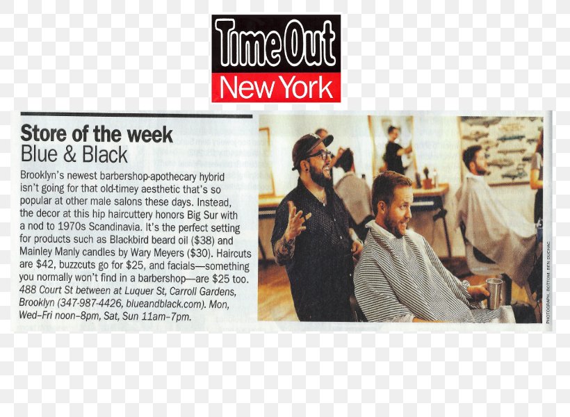 Blue&Black Time Out New York New York Magazine Time Out Group, PNG, 800x600px, Blueblack, Advertising, Apothecary, Barber, Brand Download Free