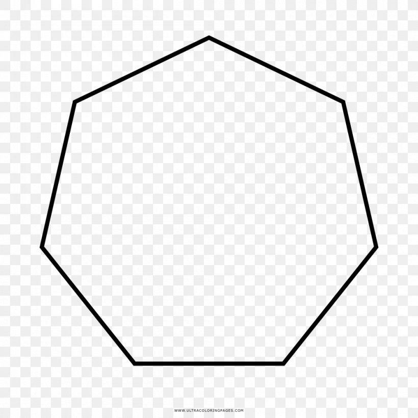 Heptagon Drawing Coloring Book Angle, PNG, 1000x1000px, Heptagon, Area, Ausmalbild, Black, Black And White Download Free