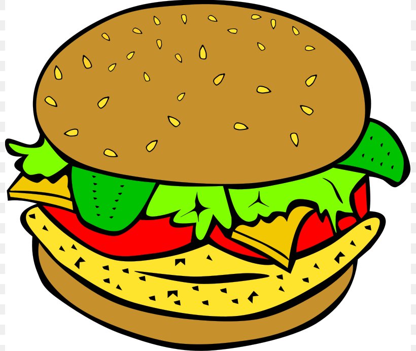 Hamburger Cheeseburger Chicken Sandwich Veggie Burger Clip Art, PNG, 800x692px, Hamburger, Artwork, Beak, Beef, Burger King Download Free