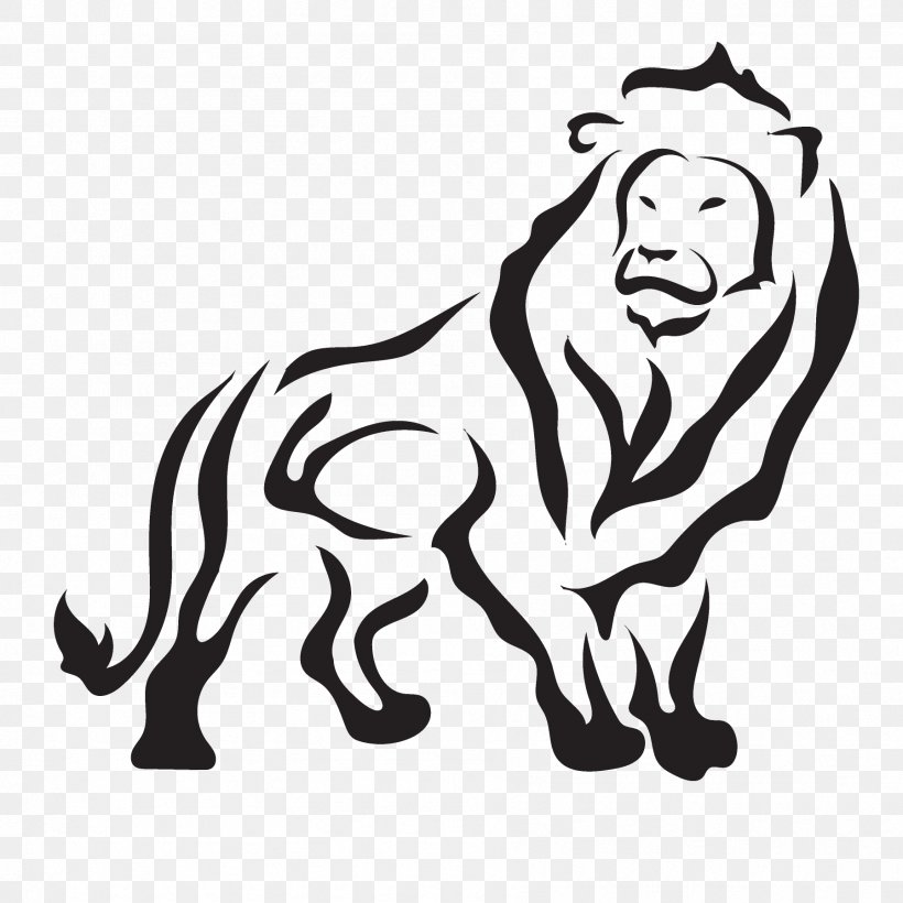 Lion Tiger Horse Cat Mammal, PNG, 1797x1797px, Lion, Art, Big Cats, Black, Black And White Download Free