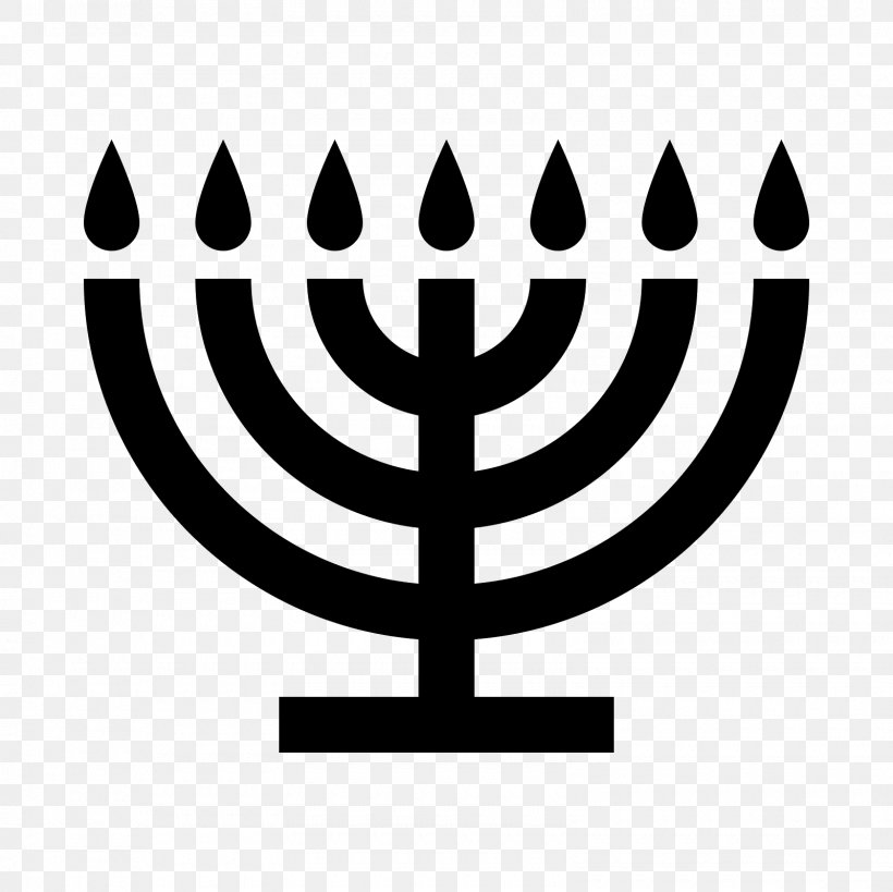 Menorah Hanukkah Temple In Jerusalem Symbol Religion, PNG, 1600x1600px, Menorah, Black And White, Candle, Candle Holder, Hanukkah Download Free