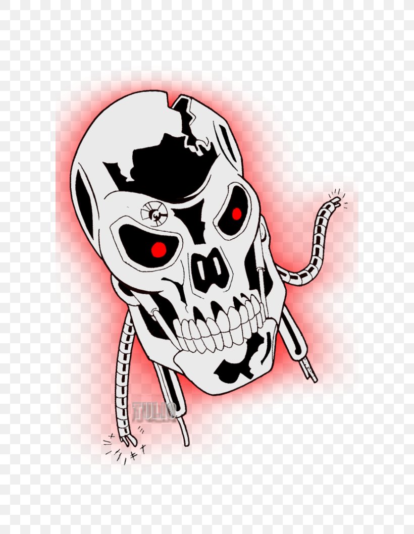 Skull The Terminator Endoskeleton, PNG, 600x1058px, Skull, Art, Bone, Cyborg, Drawing Download Free
