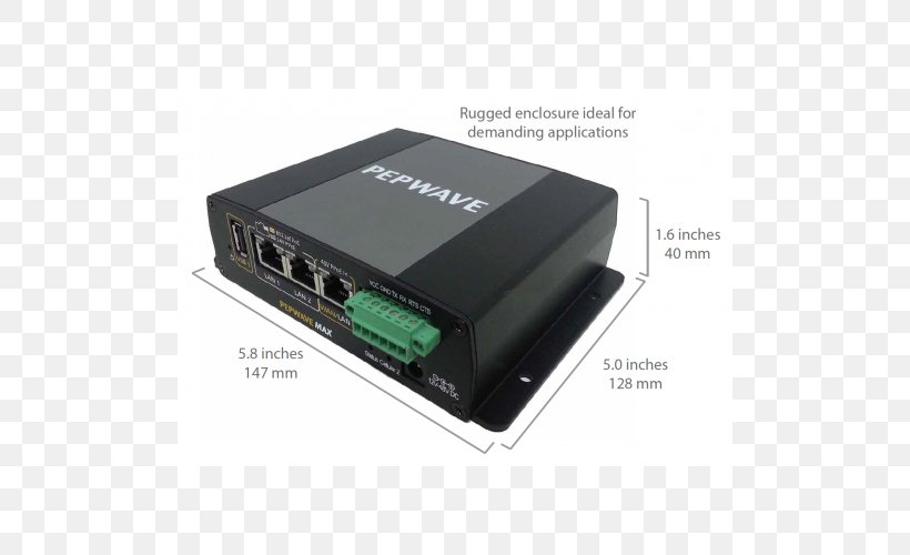 Router Peplink Pepwave MAX BR1 Peplink Pepwave Surf On-The-Go LTE, PNG, 500x500px, Router, Adapter, Bridging, Cable, Ddwrt Download Free