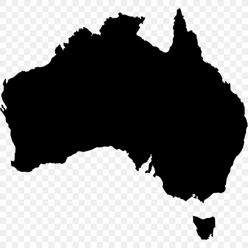 Australia Vector Map, PNG, 1024x1024px, Australia, Black, Black And White, Map, Mapa Polityczna Download Free