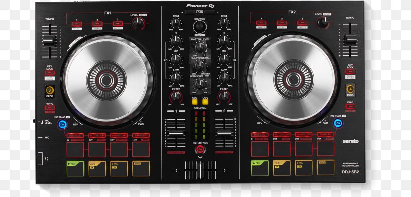 DJ Controller Pioneer DJ Pioneer DDJ-SB2 Disc Jockey Audio Mixers, PNG, 750x394px, Dj Controller, Audio, Audio Equipment, Audio Mixers, Audio Receiver Download Free