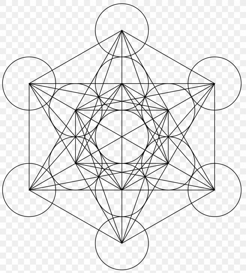 Metatron's Cube Metatron's Cube Sacred Geometry Overlapping Circles Grid, PNG, 1000x1108px, Metatron, Area, Artwork, Black And White, Cube Download Free