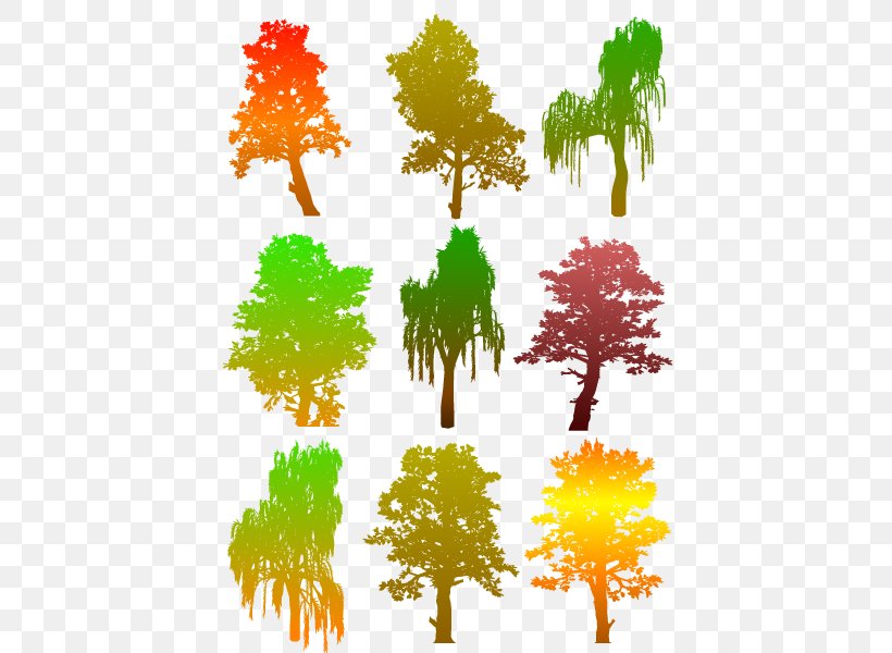 Tree Silhouette Illustration, PNG, 450x600px, Tree, Autumn, Branch, Cartoon, Cedar Download Free