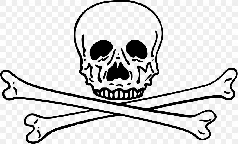 Skull And Crossbones Clip Art, PNG, 2400x1461px, Skull And Crossbones, Black And White, Bone, Cross, Drawing Download Free