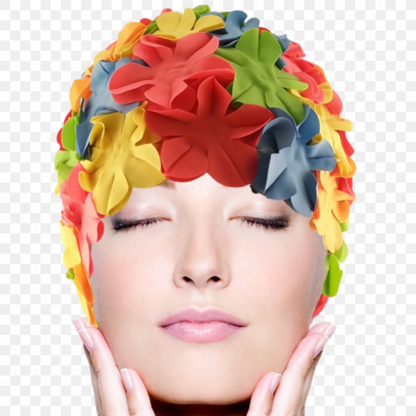 Swim Caps Bonnet Flower Swimming Woman, PNG, 1000x1000px, Swim Caps, Beauty, Bonnet, Cap, Face Download Free