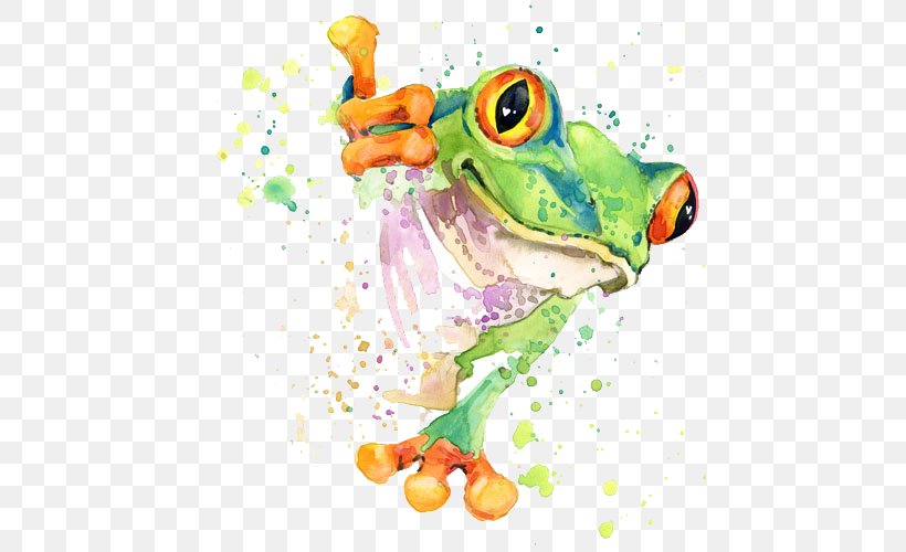 Watercolor Painting Drawing Frog, PNG, 500x500px, Watercolor Painting, Amphibian, Art, Drawing, Frog Download Free