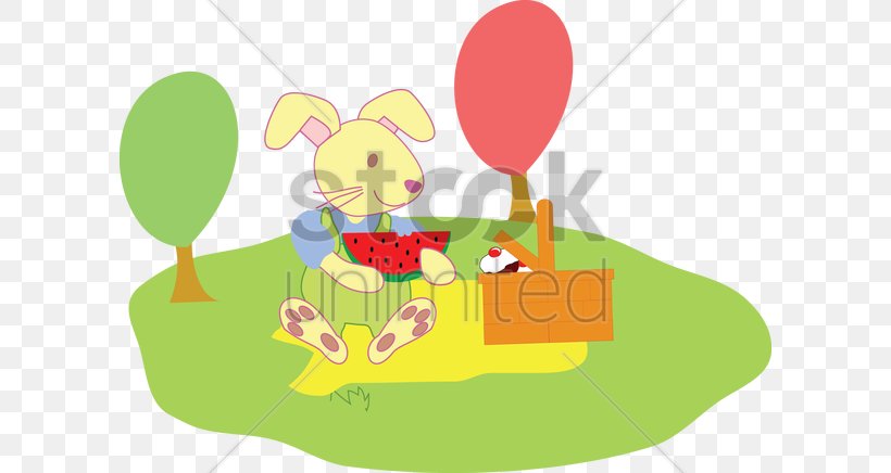 Easter Bunny Picnic Rabbit Clip Art, PNG, 600x436px, Easter Bunny, Animal, Art, Basket, Eating Download Free