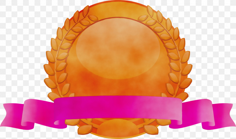 Orange, PNG, 3000x1777px, Brozen Badge, Award, Award Badge, Badge, Blank Brozen Badge Download Free