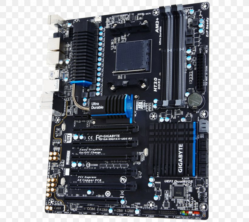 GIGABYTE GA-990FXA-UD3 AMD 900 Chipset Series Socket AM3+ Gigabyte Technology Motherboard, PNG, 1000x894px, Amd 900 Chipset Series, Amd Fx, Atx, Central Processing Unit, Computer Accessory Download Free