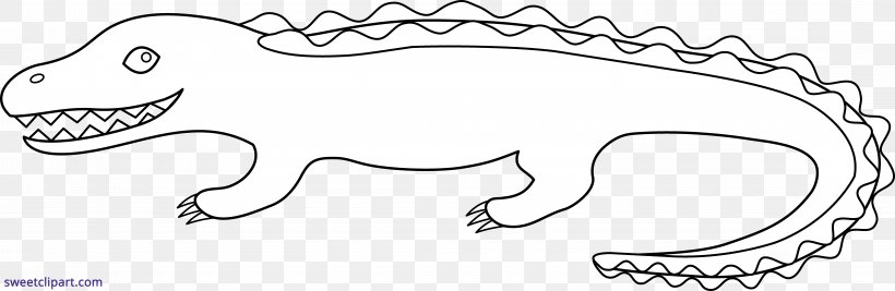 Line Art Alligator Drawing Cartoon Clip Art, PNG, 8820x2879px, Line Art, Alligator, Animal Figure, Artwork, Black And White Download Free