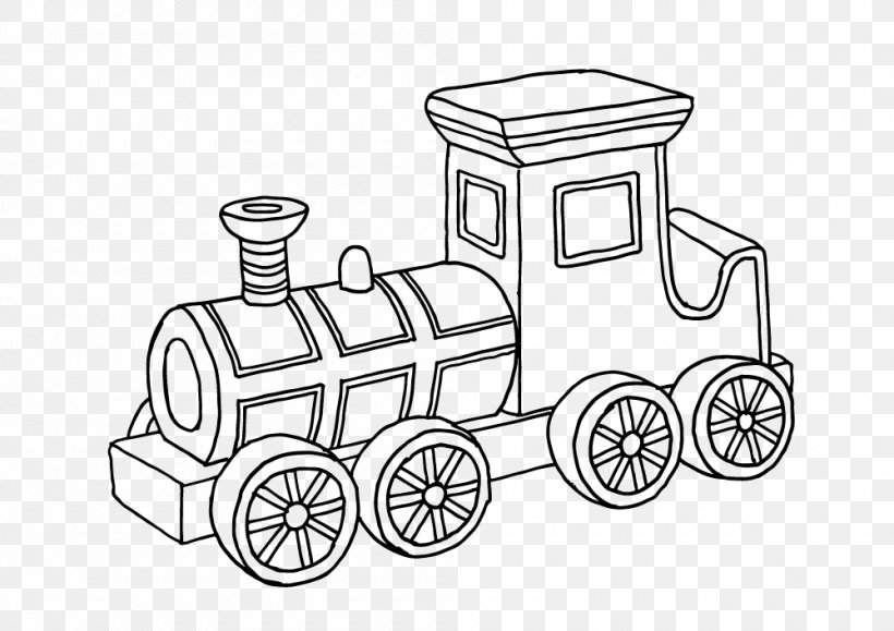 Train Drawing Car Toy Coloring Book, PNG, 1000x707px, Train, Automotive Design, Black And White, Car, Carriage Download Free