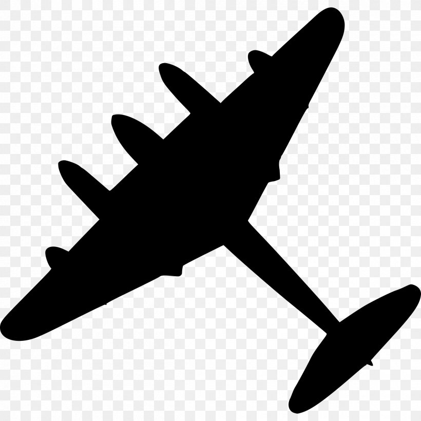 Airplane Bomber Fighter Aircraft Clip Art, PNG, 2400x2400px, Airplane, Aerospace Engineering, Aircraft, Avro Lancaster, Black And White Download Free