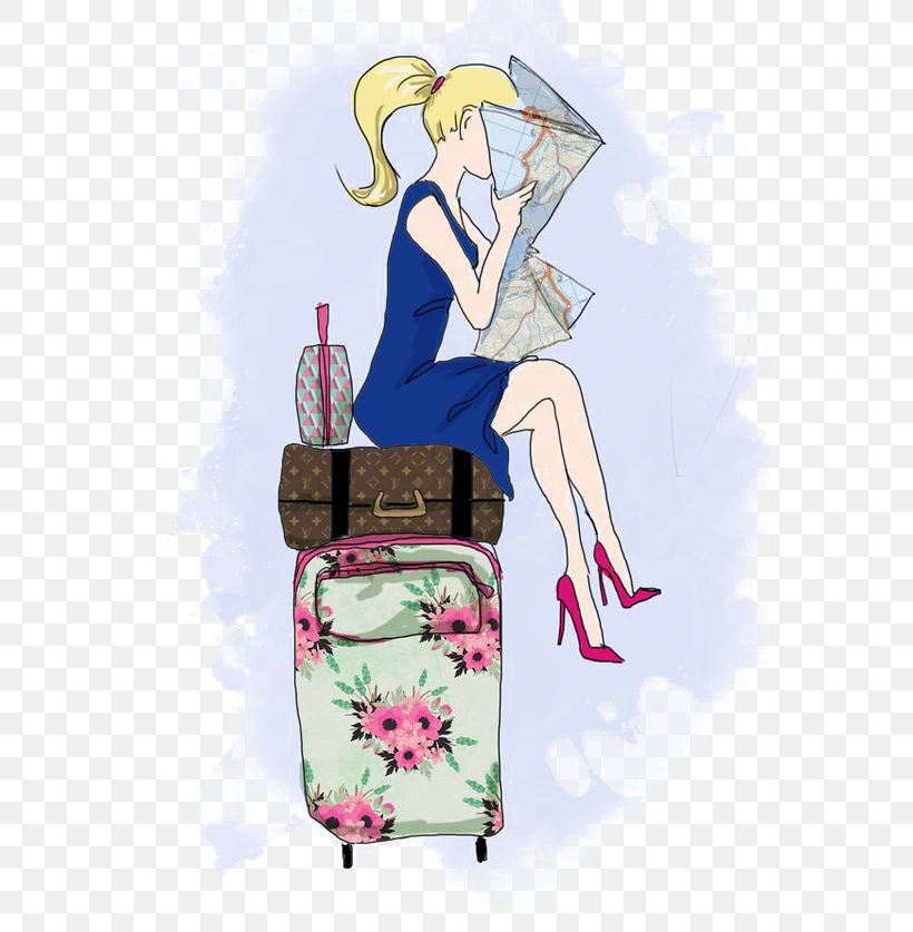 Travel Suitcase Drawing Illustration, PNG, 564x837px, Watercolor, Cartoon, Flower, Frame, Heart Download Free