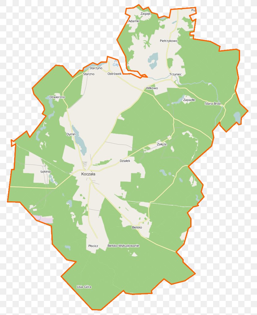 Koczała Zagaje, Pomeranian Voivodeship Dymin, Pomeranian Voivodeship Dymno Map, PNG, 799x1005px, Map, Altkarte, Area, Border, Locator Map Download Free