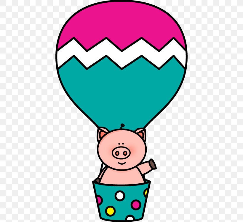 Pig Hot Air Balloon Clip Art, PNG, 446x747px, Pig, Area, Artwork, Balloon, Drawing Download Free