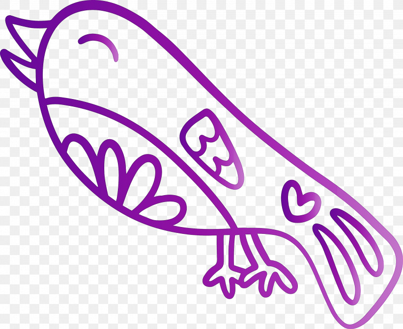 Violet Line Art Font, PNG, 3000x2455px, Cute Bird, Cartoon Bird, Line Art, Violet Download Free