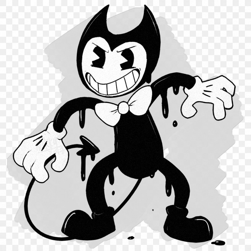 Bendy And The Ink Machine Drawing DeviantArt, PNG, 1000x1000px, 2017, Bendy And The Ink Machine, Art, Black, Black And White Download Free