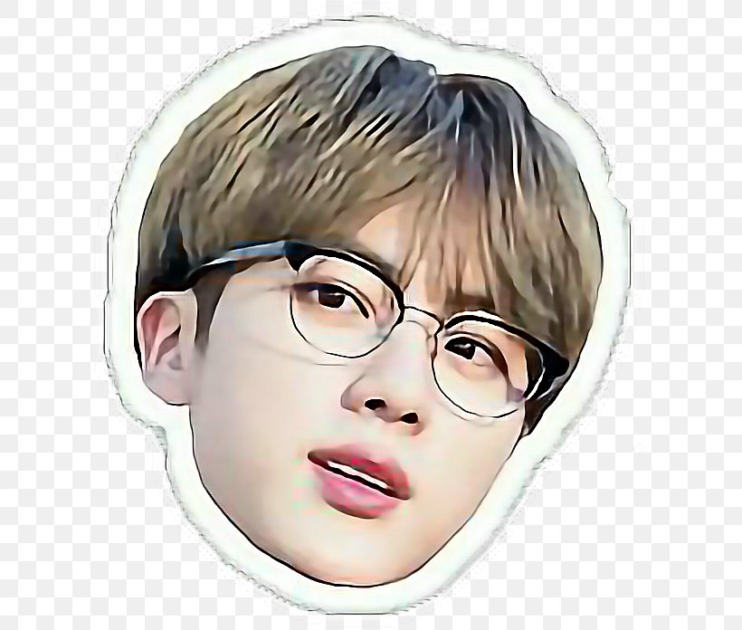Jin BTS Glasses Awake K-pop, PNG, 620x696px, Watercolor, Cartoon, Flower, Frame, Heart Download Free