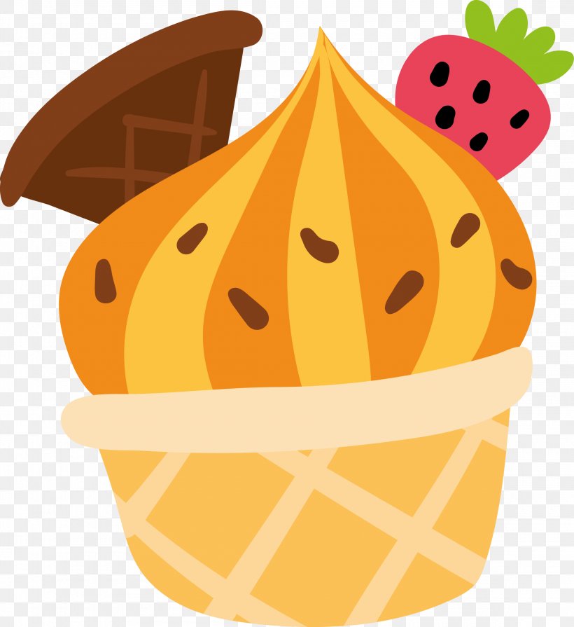 Strawberry Ice Cream Cupcake Illustration, PNG, 2300x2513px, Ice Cream, Aedmaasikas, Cake, Commodity, Cream Download Free