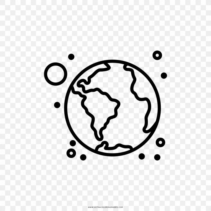 Earth Drawing Coloring Book Clip Art, PNG, 1000x1000px, Earth, Area, Artwork, Black, Black And White Download Free