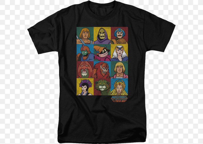 He-Man T-shirt Skeletor Masters Of The Universe Orko, PNG, 600x582px, Heman, Active Shirt, Black, Brand, Clothing Download Free