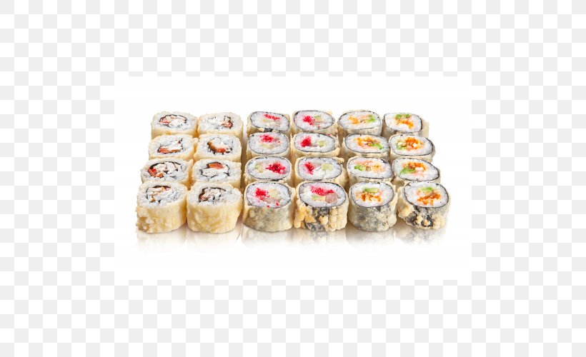 Makizushi Sushi California Roll Tempura Japanese Cuisine, PNG, 500x500px, Makizushi, California Roll, Cuisine, Dish, Finger Food Download Free