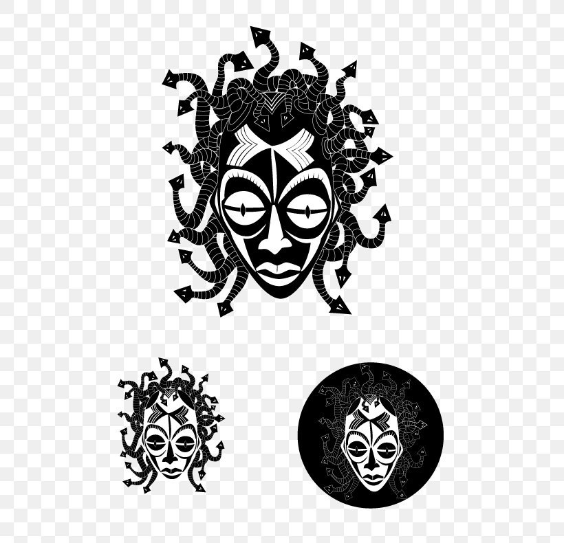 Medusa Headgear Art Blood Font, PNG, 612x790px, Medusa, Art, Black And White, Blood, Headgear Download Free