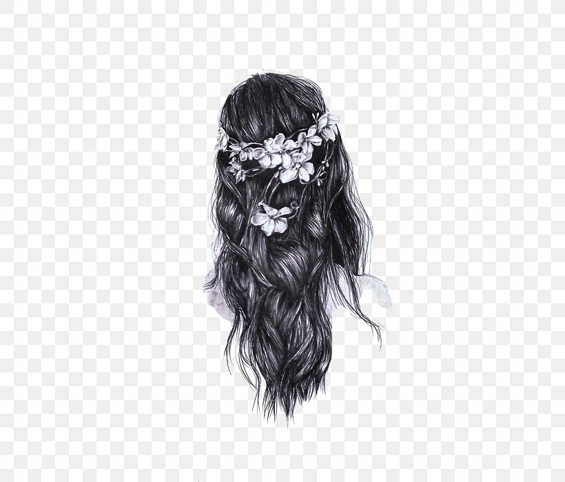 Drawing Hair Painting Art Sketch, PNG, 500x699px, Drawing, Art, Black And White, Black Hair, Braid Download Free