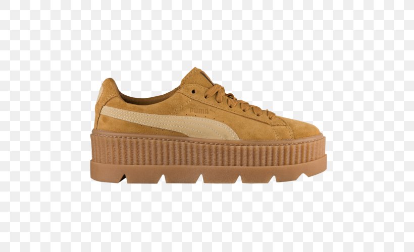 Womens Puma Cleated Creeper Suede Shoe Sneakers Clothing, PNG, 500x500px, Puma, Athletic Shoe, Beige, Brothel Creeper, Brown Download Free