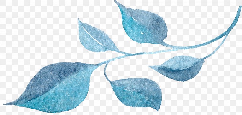 Watercolor Painting Flower Blue, PNG, 2204x1053px, Watercolor Painting, Azure, Blue, Flower, Leaf Download Free