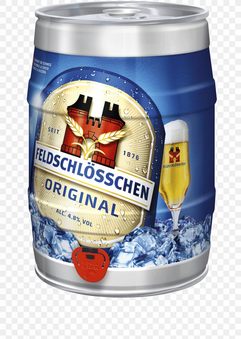 Lager Feldschlösschen Getränke AG Beer Feldschlößchen CoolKeg, PNG, 1012x1422px, Lager, Barrel, Beer, Beverage Can, Draught Beer Download Free