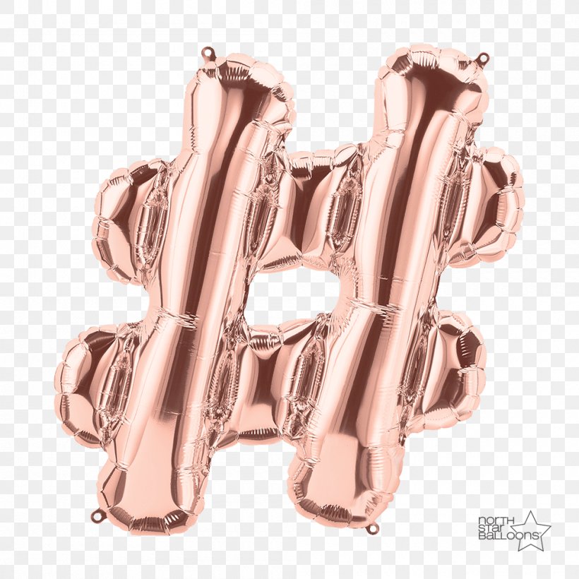 Mylar Balloon Hashtag Gold Party, PNG, 1000x1000px, Balloon, Birthday, Body Jewelry, Bopet, Earrings Download Free
