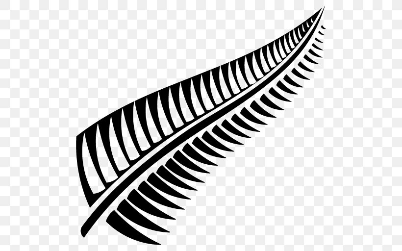 New Zealand Silver Fern (Black) Computer File, PNG, 512x512px, New Zealand, Auto Part, Black White M, Blackandwhite, Computer Servers Download Free