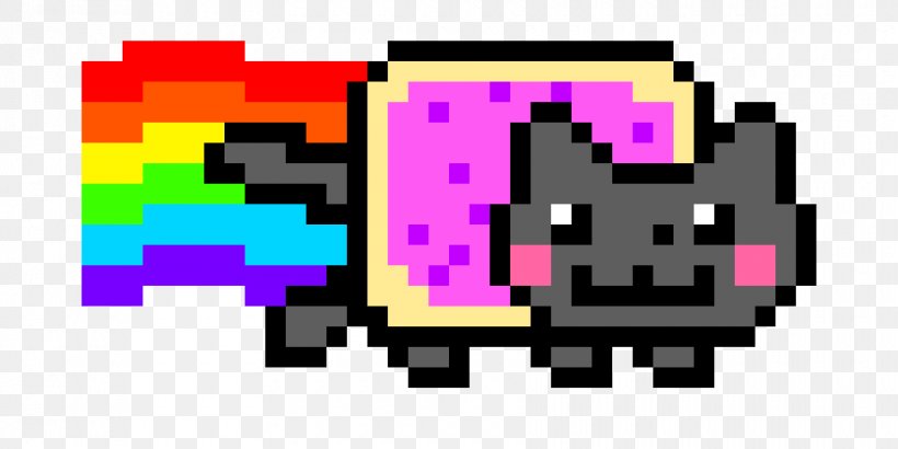 Nyan Cat Pixel Art YouTube Clip Art, PNG, 880x440px, Cat, Brand, Drawing, Logo, Magenta Download Free