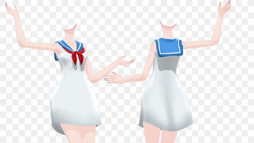 Sailor Dress Shoulder Uniform MikuMikuDance, PNG, 1024x576px, Watercolor, Cartoon, Flower, Frame, Heart Download Free