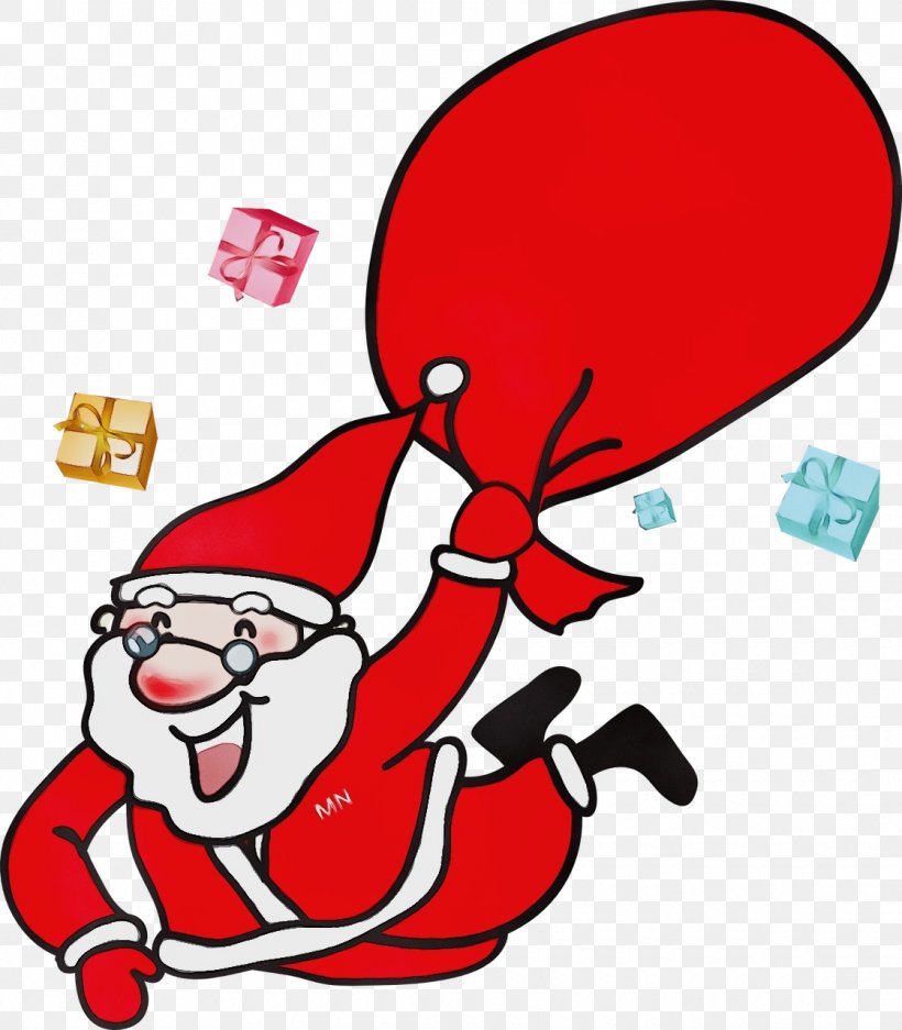 Santa Claus Cartoon, PNG, 1120x1280px, Watercolor, Cartoon, Christmas, Christmas Gift, Mrs Claus Download Free