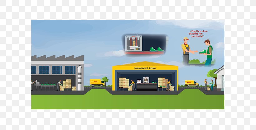 DHL EXPRESS Logistics 3D Printing Maker Culture DHL Supply Chain, PNG, 619x417px, 3d Computer Graphics, 3d Printing, Dhl Express, Architecture, Business Download Free
