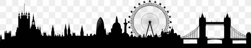 London Skyline Royalty-free Illustration, PNG, 2500x484px, London, Black And White, Brand, Building, City Download Free