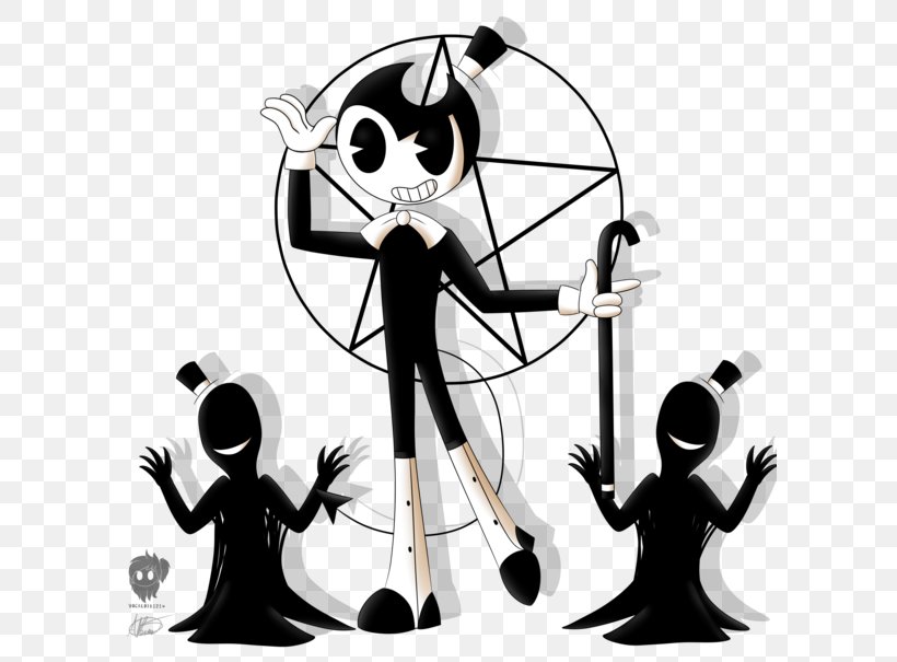 Bendy And The Ink Machine Drawing Gospel Of Dismay Fan Art, PNG, 600x605px, 2017, Bendy And The Ink Machine, Art, Black And White, Build Our Machine Download Free