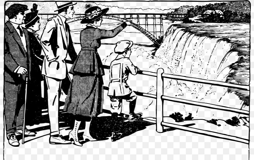 Horseshoe Falls Niagara Falls Falls Avenue Waterfall Clip Art, PNG, 800x518px, Horseshoe Falls, Art, Black And White, Cartoon, Child Download Free