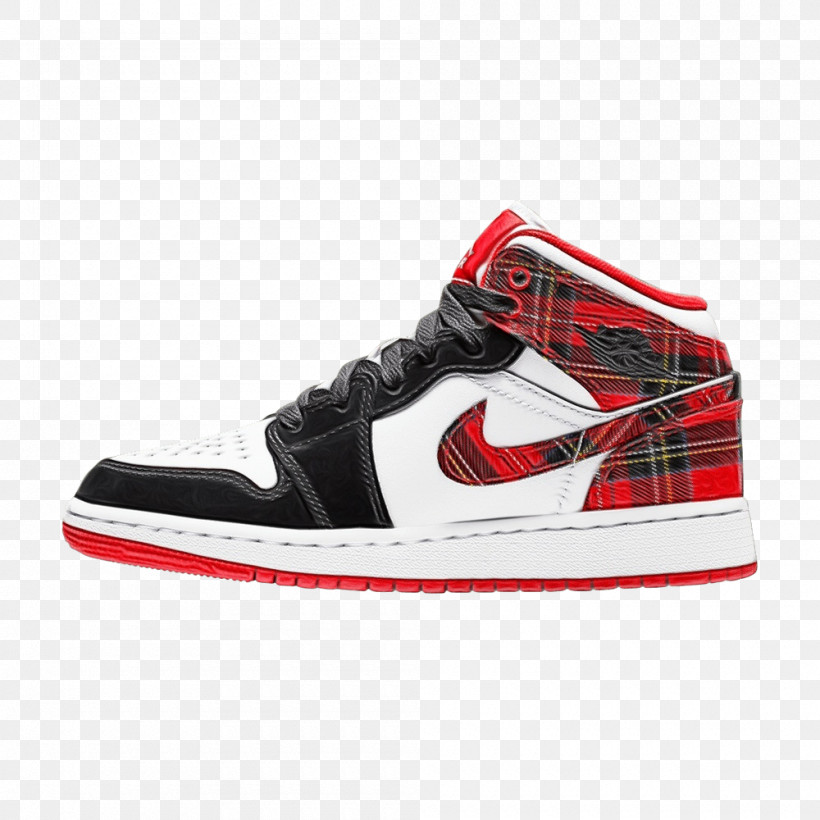 Shoe Nike Sneakers Air Jordan 1 Mid Gs, PNG, 1000x1000px, Watercolor, Air Jordan, Air Jordan 1 Mid Gs, Black, Leather Download Free